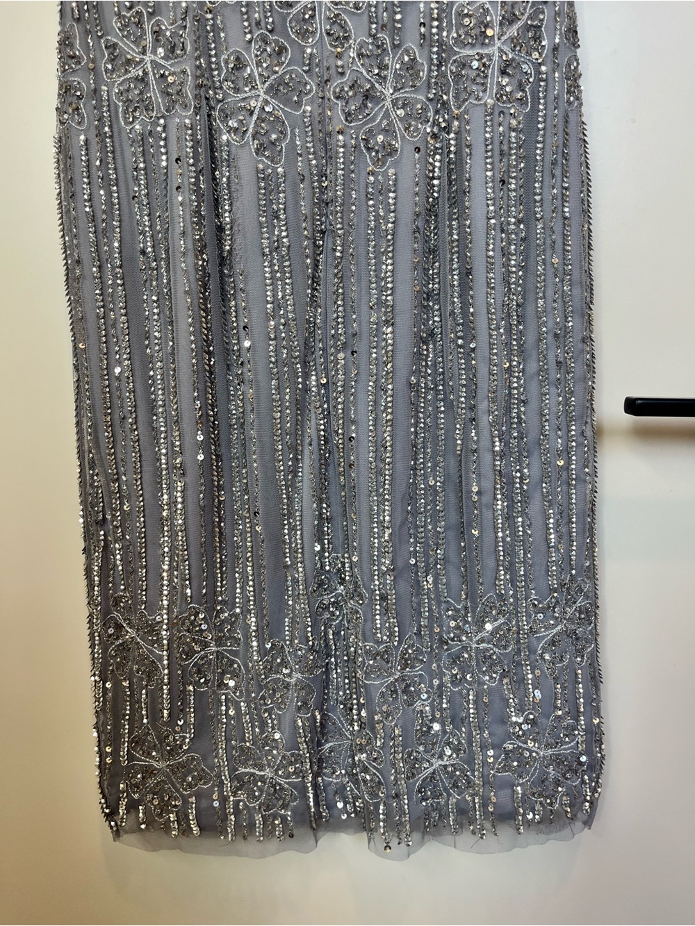 Adrianna Papell Silver Beaded Midi Dress - Picture 4 of 4